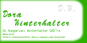 dora winterhalter business card